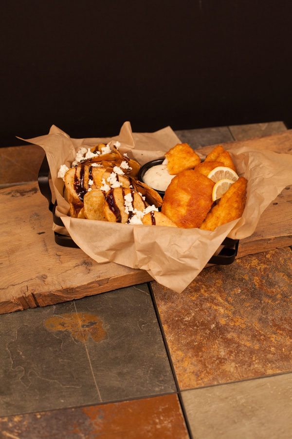 Beer Battered Rockfish with Feta & BalsamicGlazed Chips Recipe