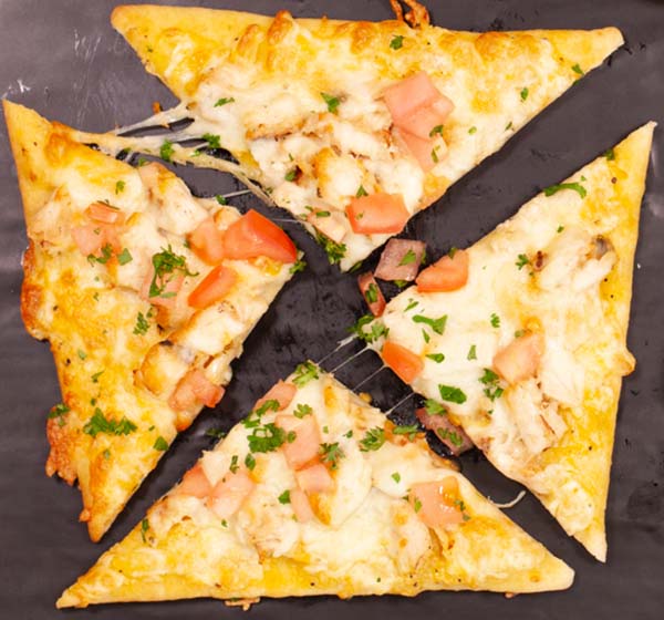 Garlic Parmesan Chicken Flatbread Recipe Martin Bros. Distributing